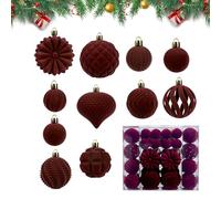 3" Flock Christmas Balls Shattered Tree Decorations for Holiday Displays, Seasonal Cheer with Bright Color Finish, Pendants