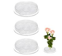 3 Flower Frogs for Arrangements, Plastic Flower Arranger for Ikebana and Floristry Supplies, Transparent Flower Pins for Wedding Decor and Home Decoration