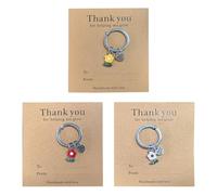 3 Flower Love Keychains, Personalized Thank You Keychains, Graduation Souvenirs, Rational Teacher'S Day Gifts.