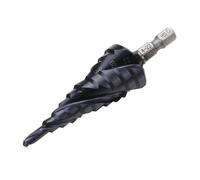 () 3 Flute Step Drill Bit TiAlN Coated HRC89 HSS-Co M35 Cobalt Step Drill 1/4 Inch Hexagon Shank