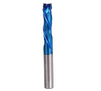 3 Flute Tungsten Steel Milling Cutter, CNC Spiral Router Bit for Wood Metal Acrylic, High Chip Removal Efficiency Carbide End Mill with Round Shank for Engraving Carving Cutting (4 * 4 * 32 * 65)