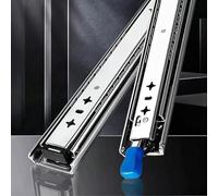 3-Fold Locking Drawer Slides, 10 Inch Ball Bearing Rails, Heavy Duty Side Mount Track Glides for Workstations & Instrument Benches - Smooth & Durable Performance