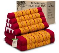 3 Fold Thailand Cushion with Asian Triangle, Filling 100% natural Kapok, Thai Pillow, Cushion, Headrest (Thai Cushion 2 Seat Folds)