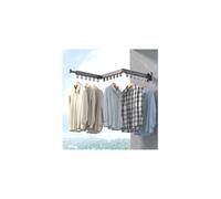 (3-Fold) Wall Mounted Clothes Drying Rack Foldable Dryer Line Airer Indoor Outdoor Metal