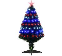 3 Foot Prelit Artificial Christmas Tree with Multi-Coloured Fiber Optic LED Light