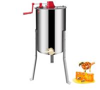 3 Frames Honey Spinner Extractor,Beekeeping Extraction Stainless Steel Bee Extractor,Manual Honey Extractor,Beekeeping Centrifuge with Transparent Lid & Adjustable Stand