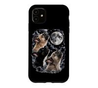 3 French Bulldogs Howling To The Moon 90s Meme Dog Lover Case for iPhone 11