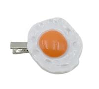 3. Fried Eggs Heart Design Hair Clip Comfortable Daily Wear Bun Ponytail Accessory For All Ages Heart Shaped Fried Egg Hair Clip
