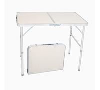 3 Ft Portable Folding Table - Lightweight, Easy Carry, Aluminum Alloy, Fold-in-Half Utility Table for Camping, Picnics, Parties, BBQs - White Color (35.4 x 23.6 x 27.6 inch)