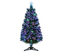 3 FT Pre-Lit Fiber Optic Christmas Tree, 85 PVC Tips with 7-Color Auto-Changing Lights, Star Tree Topper & Sturdy Plastic Base, Small Xmas Tree for Tabletop Home Shop Indoor Holiday Decor