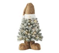 3 ft Pre-lit Snowy Gonk Tree - 172 Snow-Flocked Tips, 50 Warm White LED Lights, Plush Hat & Boots, 51 cm Diameter