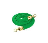 3 Ft Velvet Stanchion Rope with Snap Hooks, Barrier Queue Divider for Crowd Control, Green & Gold Velvet Carpet Rope for Post Stands, Durable & Stylish
