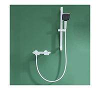 3 Function Bathtub Faucet Set White Brass Cascade Shower Mixer with Handheld Shower and Sliding Bar Modern Bathroom Tap for Bathtubs and Showers LWX