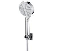 3-Function Handheld Shower Set Wall-Mounted ABS Shower Head with Brass Bracket 59-Inch PVC Hose Modern Black Chrome Finish Easy Detachable Design for Ultimate Convenience