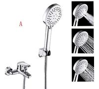 3-function high-pressure hand shower set, can be fixed in the bathroom, easy to clean and unclogged high pressure combination with hot and cold water, with faucet
