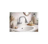 3 Function Movable Head Wall Mounted Single Water Kitchen - Bathroom and Sink Faucet Chrome Finish - Chrome, One Size
