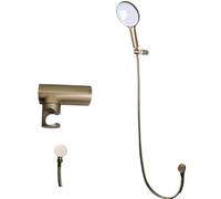 3 Functions Hand Shower Set ABS Handheld Brass Holder Copper Outlet 1.5m SUS Hose Matt Black Brushed Gold Grey Chrome(Brushed Gold 2)