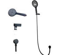 3 Functions Hand Shower Set ABS Handheld Brass Holder Copper Outlet 1.5m SUS Hose Matt Black Brushed Gold Grey Chrome(Matt Black 2)