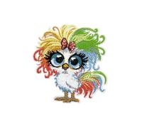 3'' Funny Crazy Chicken Embroidered Iron on Patch