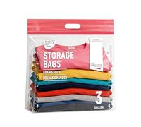 3 Gallon Zipper Lock Plastic Bags with Handle and Bottom,16" x 15.5"+5",Extra Large Size Reusable Storage Bag with Double Zip for Clothing,Travel,Moving,Beach,BPA-Free,3-Mil Thick