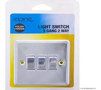 3 Gang 2 Way Chrome Polish Double Light Switch With Fixing Screws Home Cover