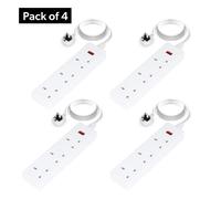 3 Gang Extension Lead, 2M Cable with Indicator Light Geepas White One Size