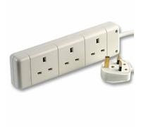 3 Gang Way UK 13A Trailing Socket Mains Power Extension Lead 1m/2m/3m/5m/10m