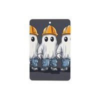 3 Ghosts Wearing Hardhats Workclothes Car Air Fresheners 4 Pcs Hanging Scented Cards Fragrance Scented Cards For Car Aromatherapy Tablets