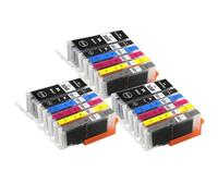 3 Go Inks Set of 6 Ink Cartridges to replace Canon PGI-550 & CLI-551 Compatible/non-OEM for PIXMA Printers (18 Pack), Black, Cyan, Magenta, Yellow, Grey, High Capacity (XL)