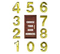 3'' Gold Door Numbers Stick On - CHOOSE YOUR NUMBERS - For Front Doors, Mail Boxes, Hotel Rooms - 3D ABS Plastic Self Adhesive Backing Sticker