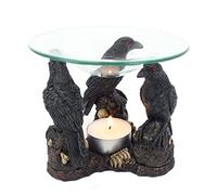 3 Gothic Dark Raven Skull Wax Tart Warmer Oil Burner Tealight Candle Holder