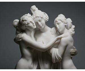 3 Graces Cast Marble Statue Sculpture Handmade 9.84 inches