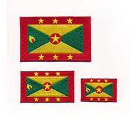 3 Grenada Flags St George's Caribbean Flags Sew-On / Iron-On Set 1044