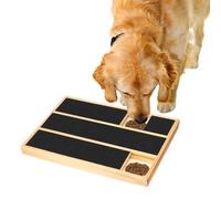 3 Grids Dog Nail Scratch Board, Wooden Portable Puppy 45° Nail File Toy with Treat Drawer, 35×25×2.8cm Puppy Claw Grooming Scratchboard, for Many Dog Breeds Cat Pet Claw Care