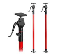 3-H 2Pcs Plasterboard Props, Telescopic Support Pole, 120-290cm, Red | 40kg capacity, All-steel, Plasterboard props, For ceiling support & Cargo bars, Door Frames One-Handed Operation Support Rod.