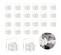 3-H Brush Holder Wall Mounted 23 Pack,Mop Holder Self Adhesive,Broom Holder Wall Mounted for Kitchen Bathroom Closet Garden Garage(White)