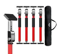 3-H Cabinet Jacks for Installing Cabinets 4 Pack,Thickened All-Steel Adjustable Support Pole, Heavy-Duty Third Hand Tool with Self-Locking Spring Ratchet, 15.7"-24.4",Red