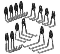 3-H Garage Heavy Duty Wall Hooks 14 Pack with Extra Welding Spots,Garage Organizer for Garden,Lawn,Yard Tools,Chairs,Ladders,WeedEater,Shovel,Blower(Grey)