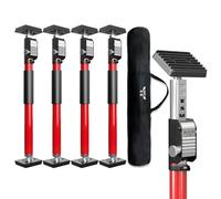 3-H Heavy Duty Plasterboard Prop & Cabinet Jack 4 Pack, All-Metal Telescopic Support Pole 40-62cm with Dual Safety Lock-50KG Load Capacity for Drywall, Door Frame Tensioner, Third Hand DIY Tool(Red)