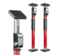 3-H Heavy Duty Plasterboard Prop & Cabinet Jack, All-Steel Telescopic Support Pole 40-62cm with Dual Safety Lock for Drywall, Door Frame Tensioner, Third Hand DIY Tool, Red, 2 Pack
