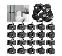 3-H Mop Holder 20 Pack,Brush Holder,Broom Holder Wall Mounted for Kitchen Bathroom Laundry Room Shed Garage Garden(Black)