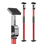 3-H Plasterboard Prop & Cabinet Jack, 75-133cm, Red, 2 Pack | All-Steel Telescopic Support Pole with Dual Safety Lock for Drywall, Door Frame Tensioner, Third Hand DIY Tool.