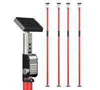 3-H Telescopic Ceiling Support Pole, 160-290cm Extendable All-Steel Acrow Prop, 50kg Maximum Load, Drywall Plasterboard Support Rod for Door Frame Cabinet & Cargo Fixing, 4 Pack Red
