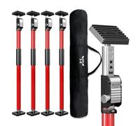 3-H Telescopic Support Pole, Heavy Duty Plasterboard Prop with 50kg Max Load, 75-133cm Adjustable All-Steel Telescopic Rod, Plastering Tool,4 Pack(Red)
