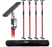 3-H Third Hand Telescopic Support Pole Heavy Duty, Cargo Bars, All-steel Support Rod for Cabinet Jacks Drywall Support-165 lbs Capacity and Extends from 43.3 to 76.8 Inch, (Red×4)