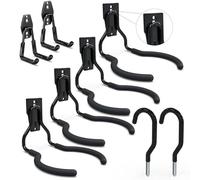 3-H Weed Eater Hanger 4 Pack,2 Garden Hose Holder,2 Screw in Hooks,Utility Weedeater Rack,Tool Hangers for Organizing and Hanging Weed Wacker,Leaf Blower,String Trimmer in Garden