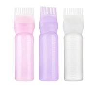 3 Hair Dye Comb Bottle, Root Applicator With Graduated Scale For Salon Coloring, Dying Oil, Medicine