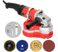 3-Head Concrete Grinder Set 4" Concrete Floor Grinder 3800w Concrete face Planer with 6 Speed Control & Dust Extraction Shroud for Grinding Concrete Cement Marble Granite Withoutrod