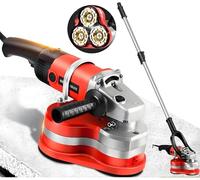 3-Head Concrete Grinder Set Concrete Floor Grinder 2800RPM Concrete S urface Planer, Electric Diamond Polisher Machine with 6 Speed Control & Dust Extraction Shroud Standard