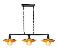 3 Head Pendant Pipe Light Black Vintage Metal Steampunk Pool Table Light